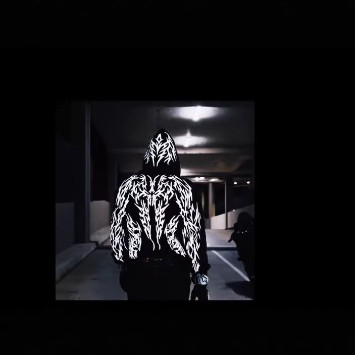 Dark hooded sweatshirt